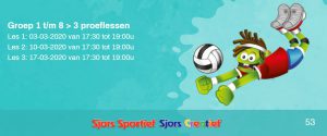 Dinsdag a.s. 1e Proeftraining Sjors Sportief!
