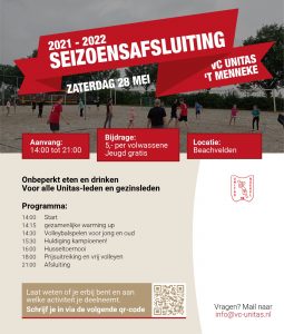 Seizoensafsluiting zaterdag 28 mei